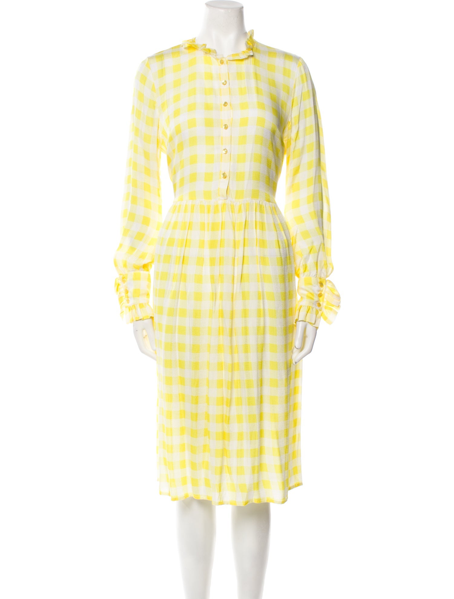 Baum und Pferdgarten Plaid Print Midi Length Dress