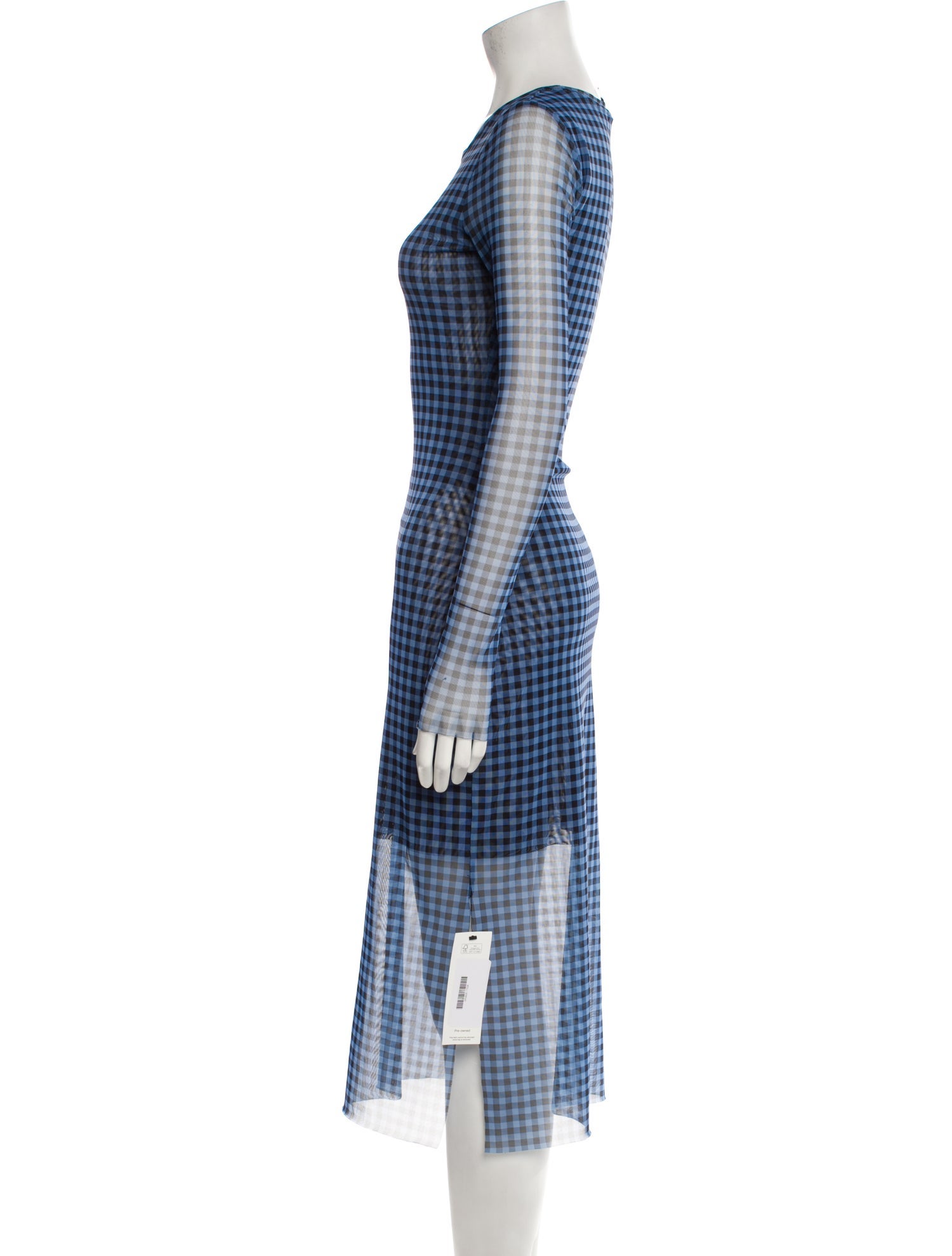 Baum und Pferdgarten Plaid Print Midi Length Dress