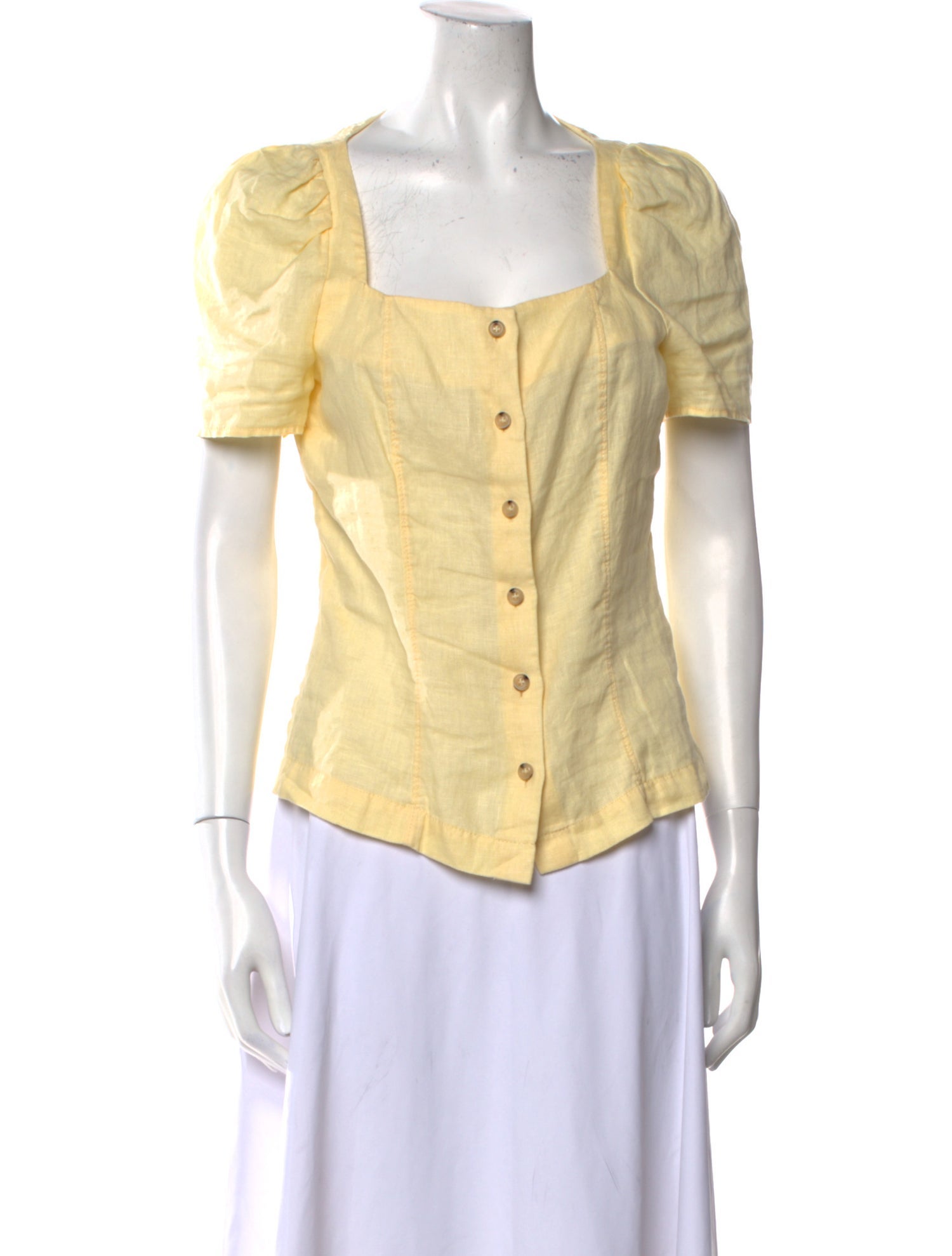 Baum und Pferdgarten Linen Square Neckline Button-Up Top