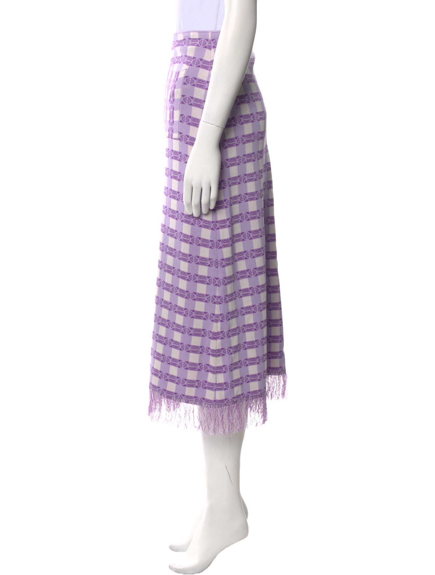 Baum und Pferdgarten Plaid Print Midi Length Skirt