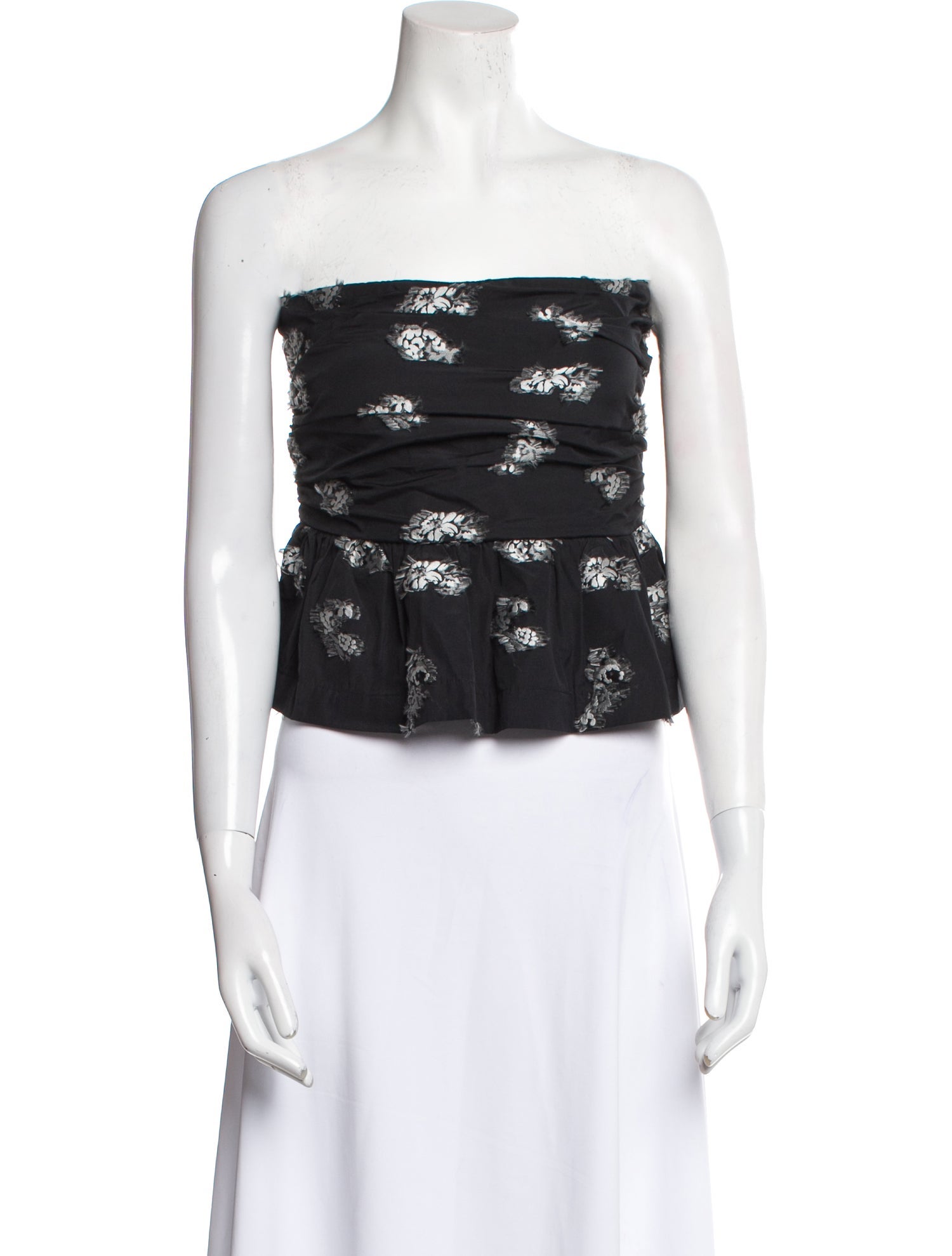 Baum und Pferdgarten Floral Print Strapless Crop Top