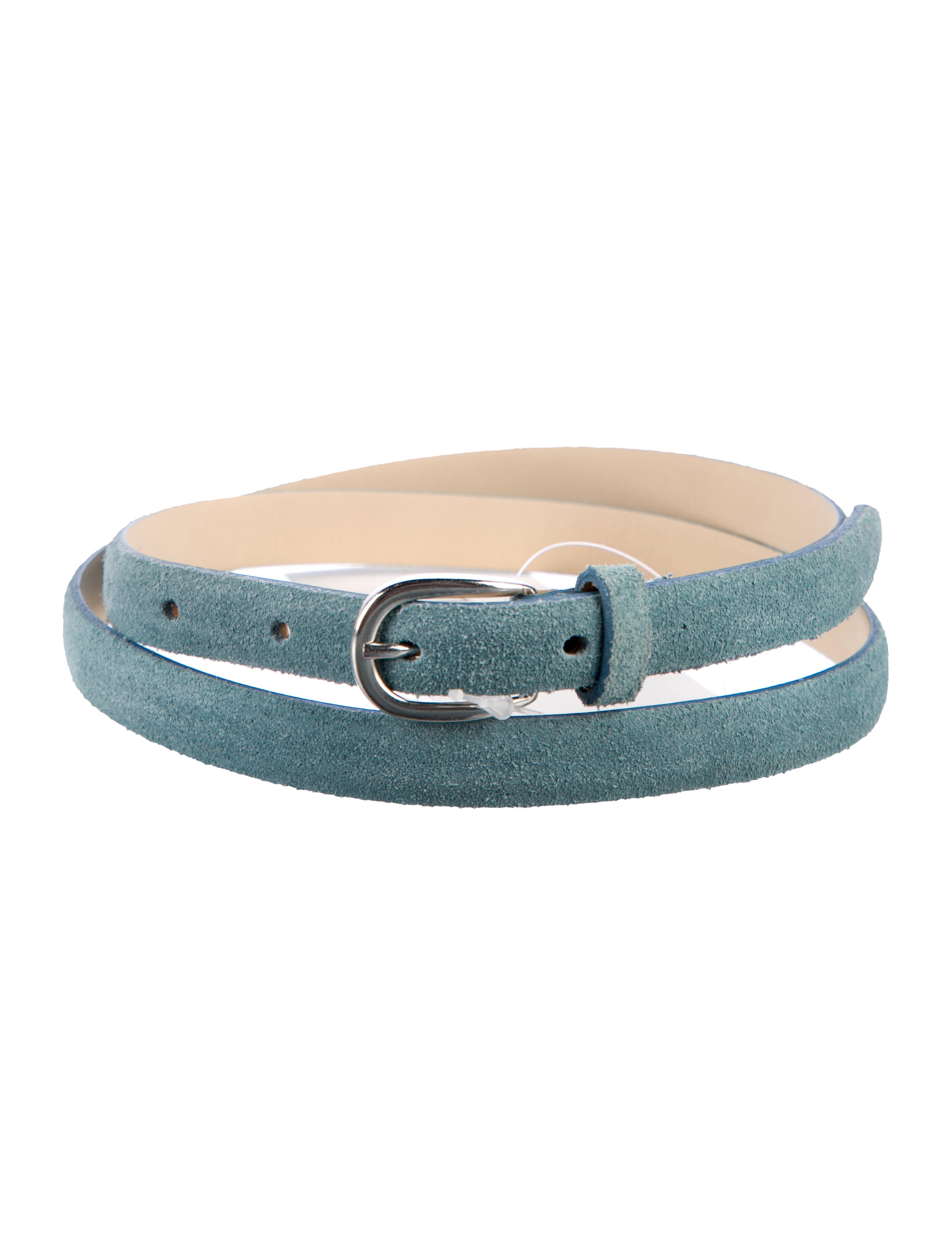 Baum und Pferdgarten Skinny Suede Belt - Blue Belts, Accessories  