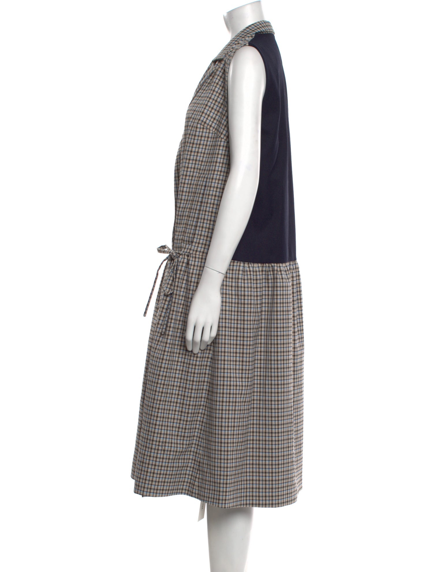 Baum und Pferdgarten Plaid Print Midi Length Dress