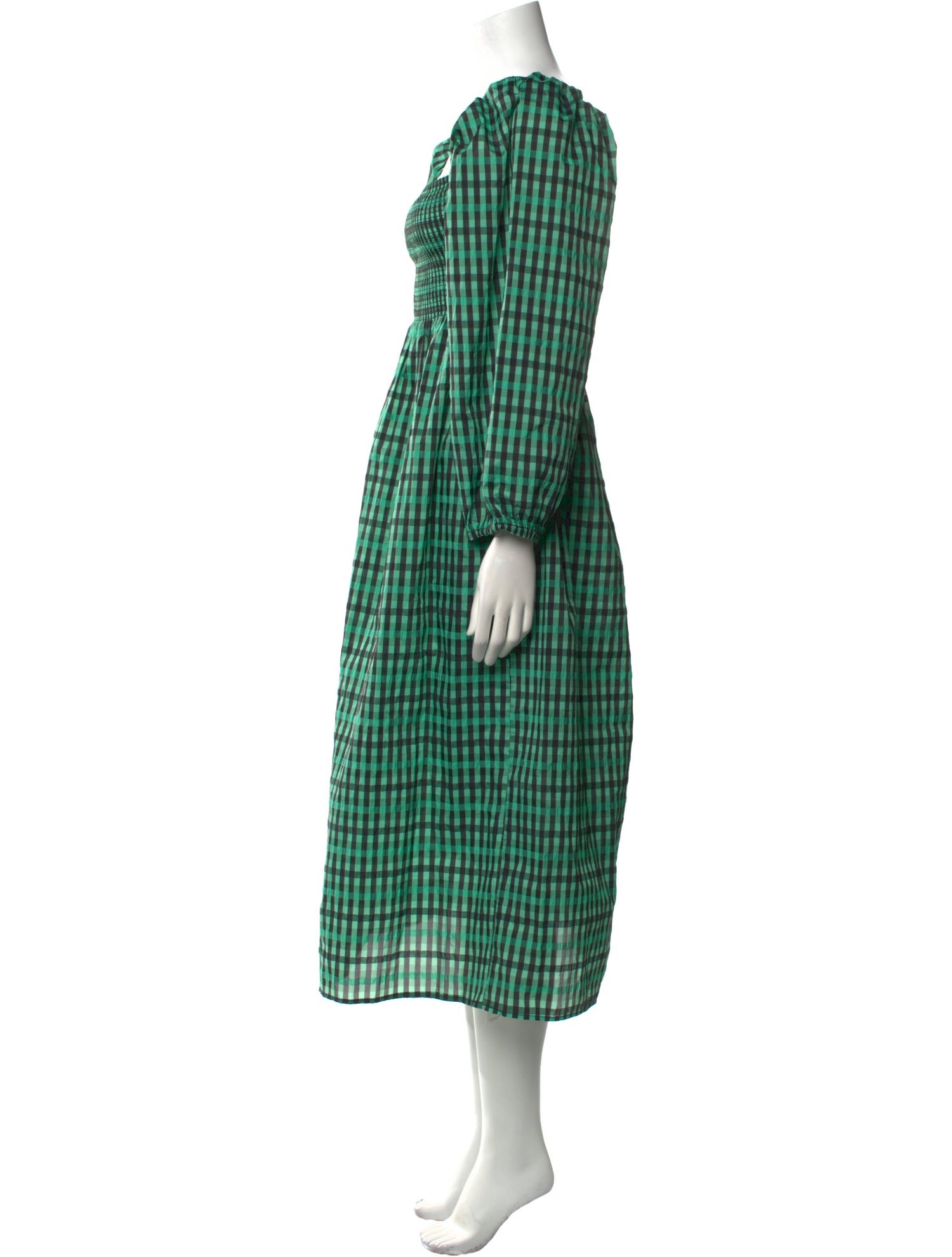 Baum und Pferdgarten Plaid Print Midi Length Dress