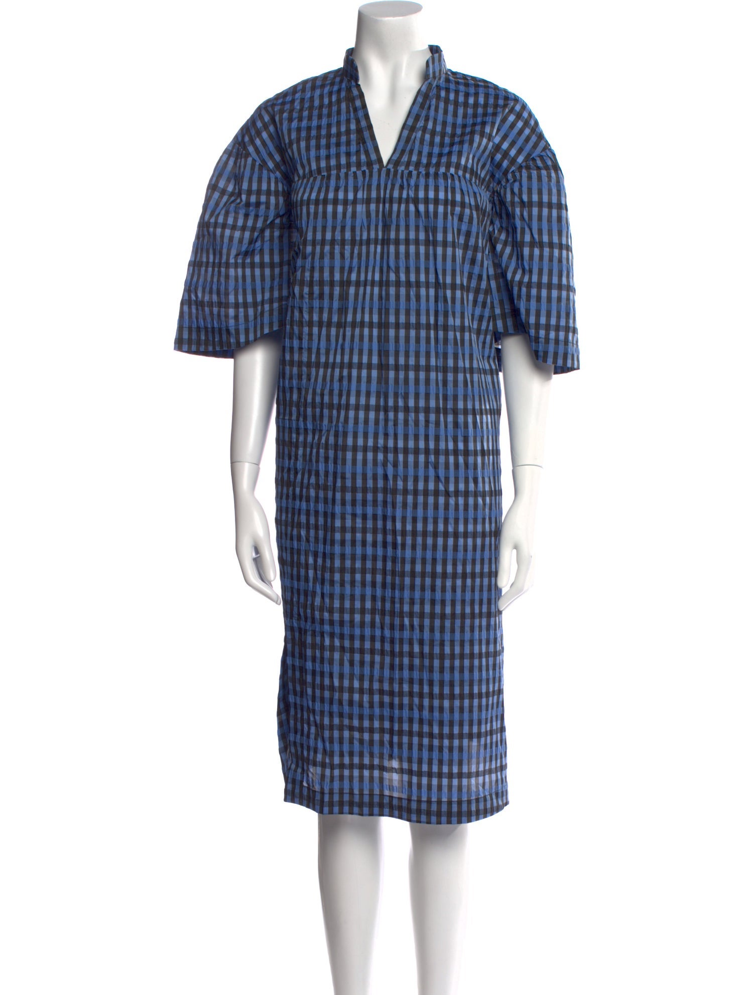 Baum und Pferdgarten Plaid Print Midi Length Dress
