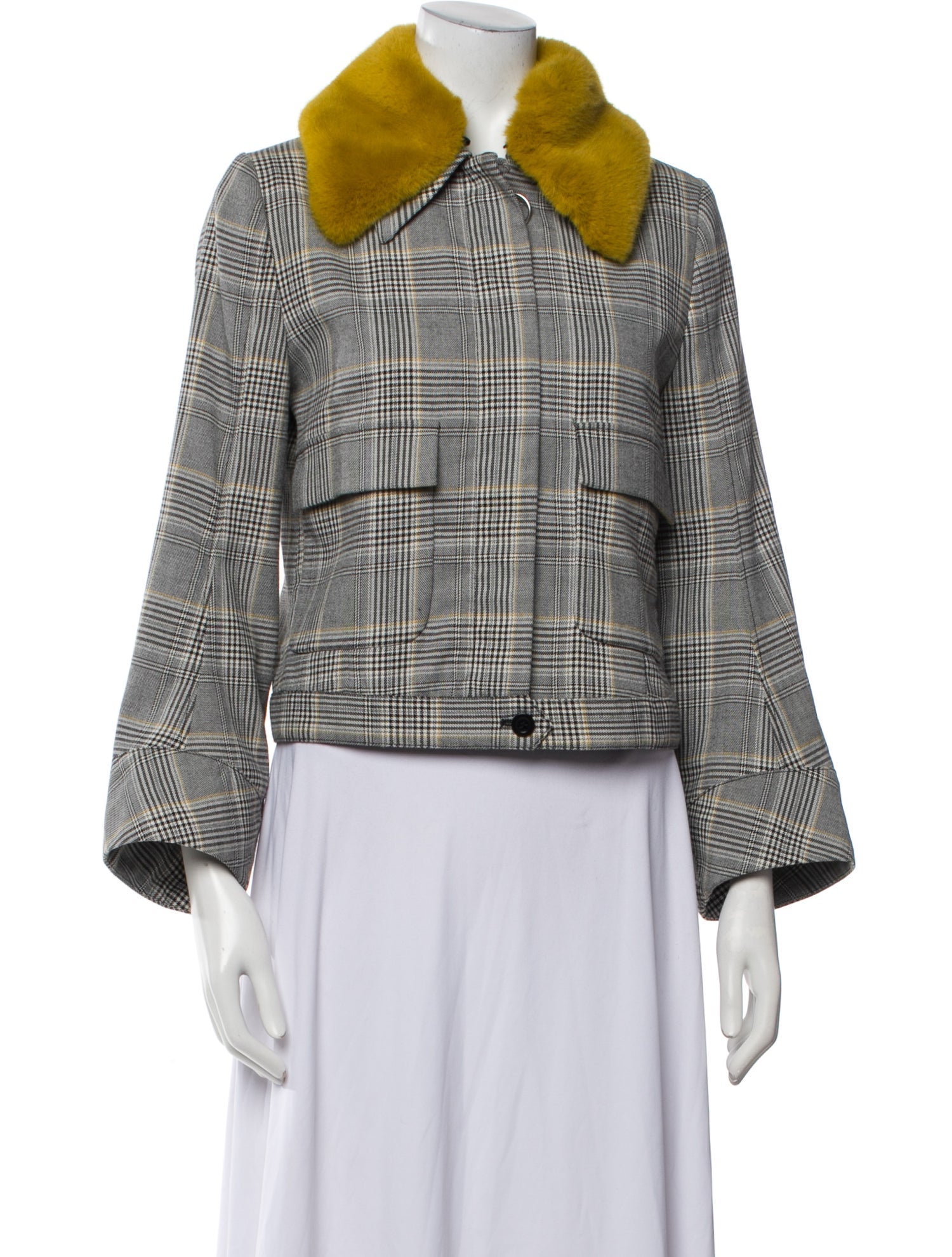 Baum und Pferdgarten Plaid Print Evening Jacket