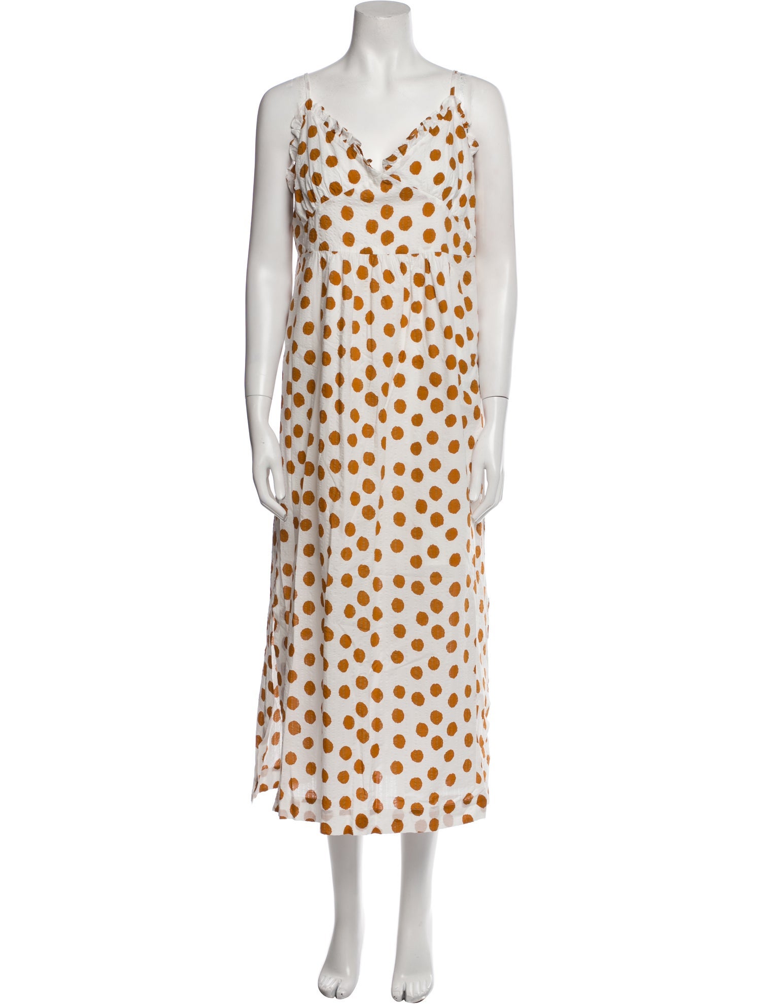 Baum und Pferdgarten Polka Dot Print Long Dress