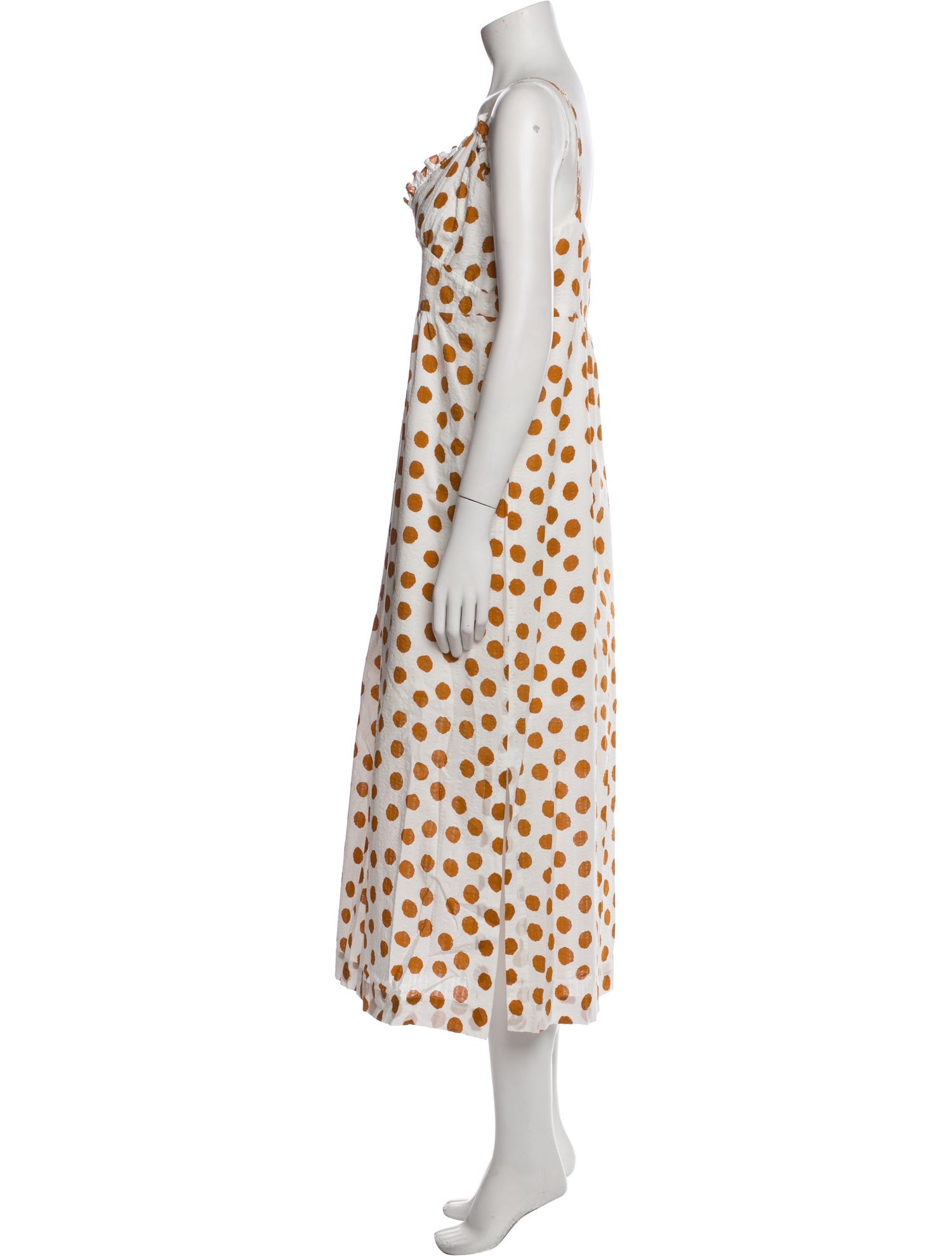 Baum und Pferdgarten Polka Dot Print Long Dress