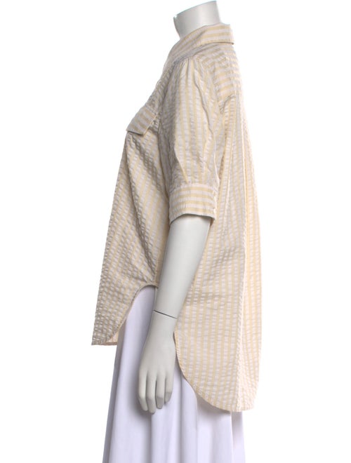 Baum und Pferdgarten Striped Short Sleeve Button-Up Top