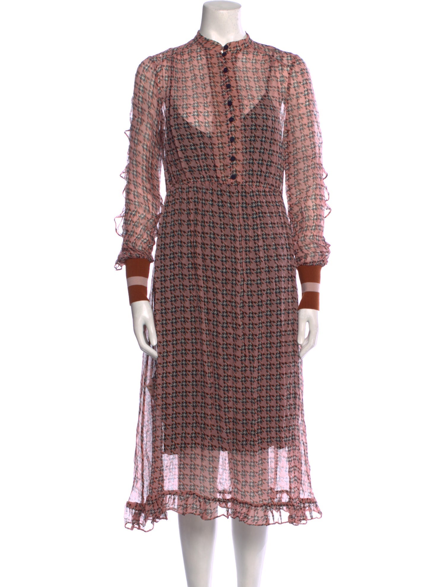 Baum und Pferdgarten Plaid Print Midi Length Dress