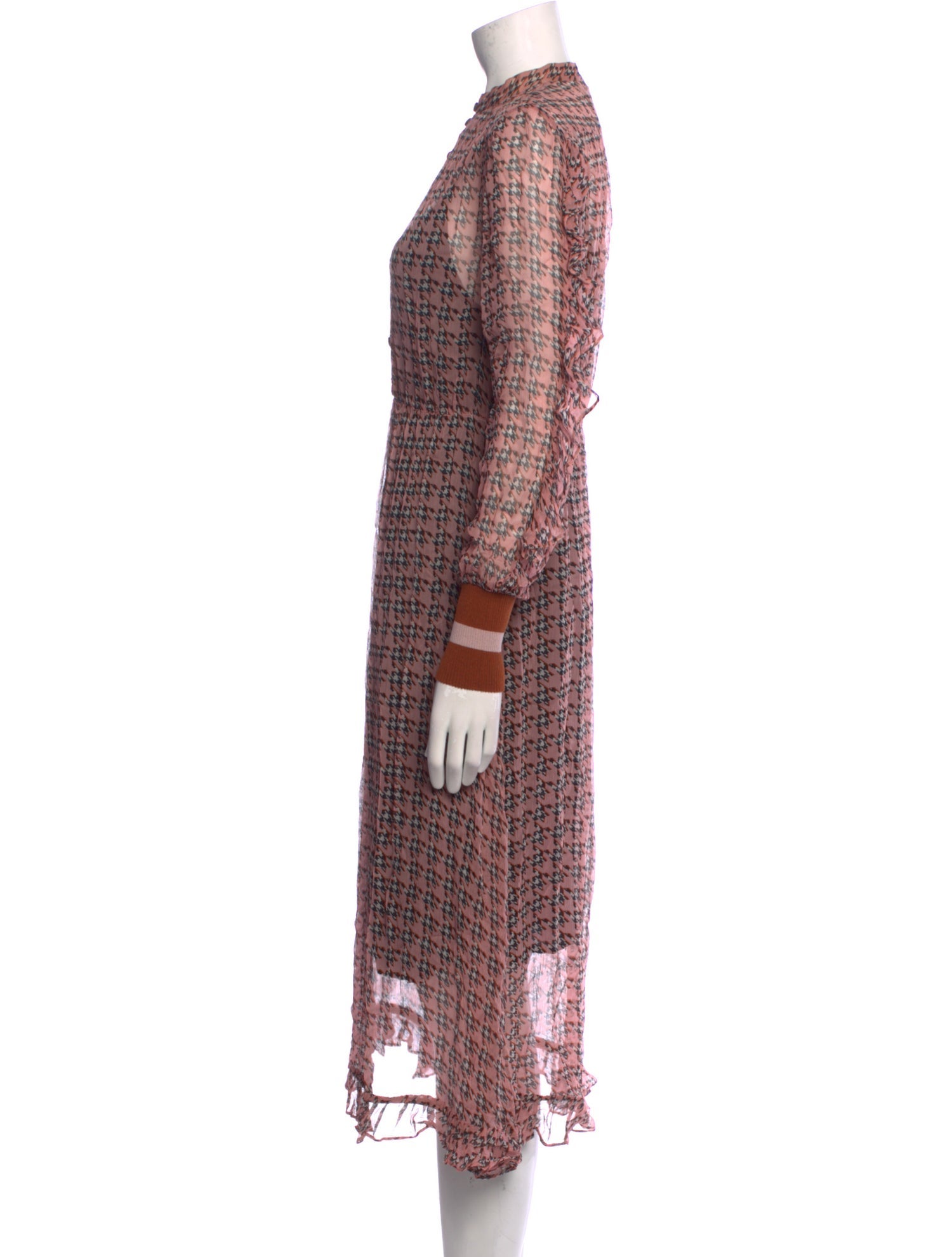 Baum und Pferdgarten Plaid Print Midi Length Dress