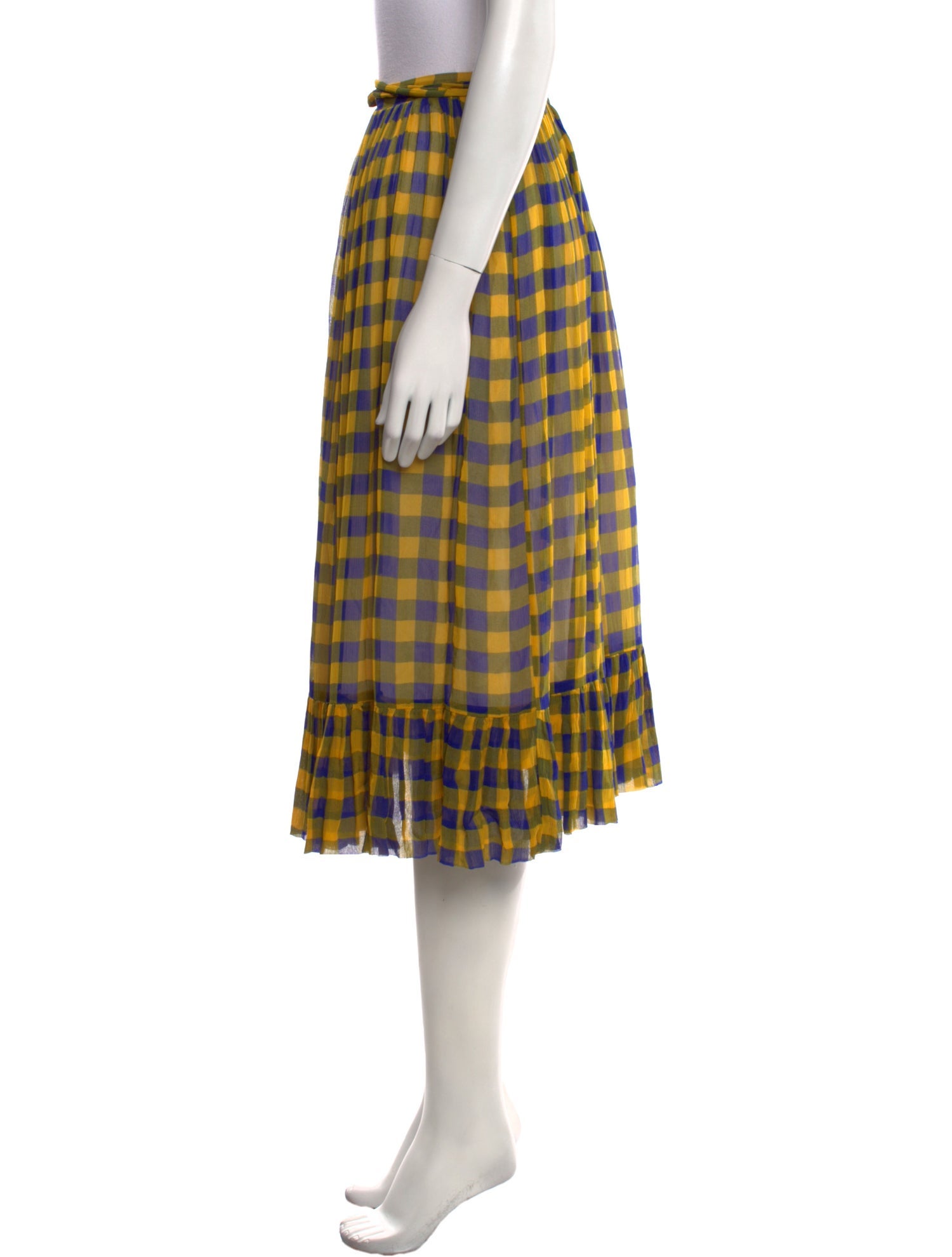 Baum und Pferdgarten Plaid Print Knee-Length Skirt