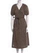 Baum und Pferdgarten Plaid Print Long Dress