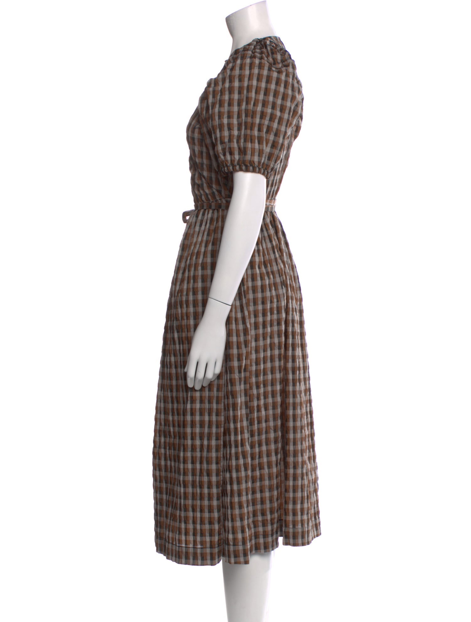 Baum und Pferdgarten Plaid Print Long Dress