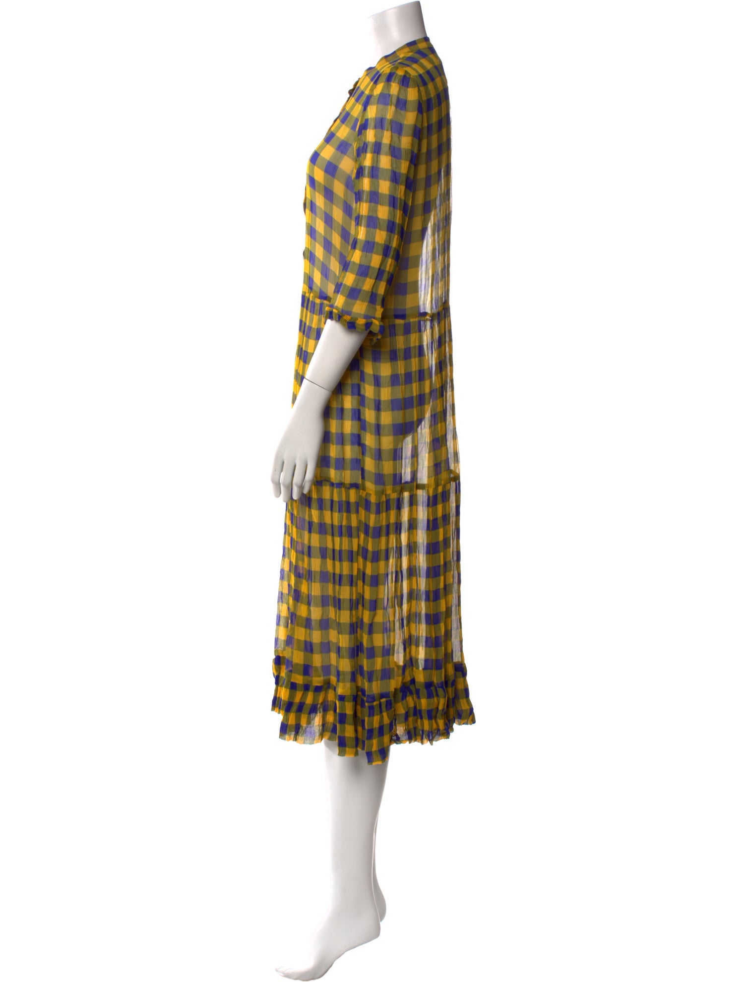 Baum und Pferdgarten Plaid Print Midi Length Dress