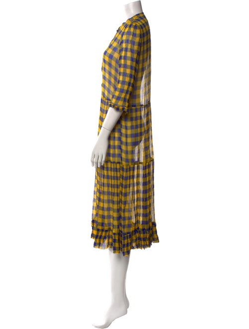 Baum und Pferdgarten Plaid Print Midi Length Dress