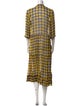 Baum und Pferdgarten Plaid Print Midi Length Dress