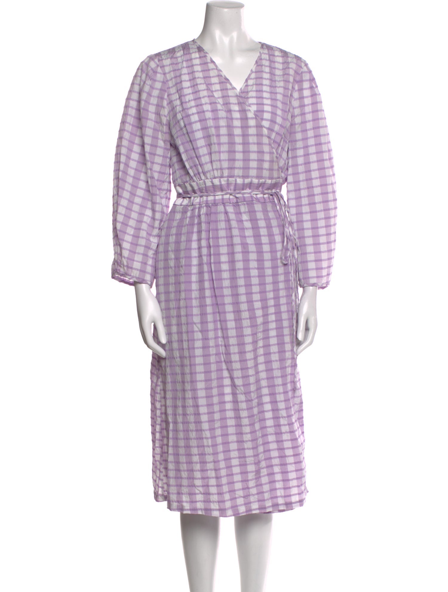 Baum und Pferdgarten Plaid Print Midi Length Dress