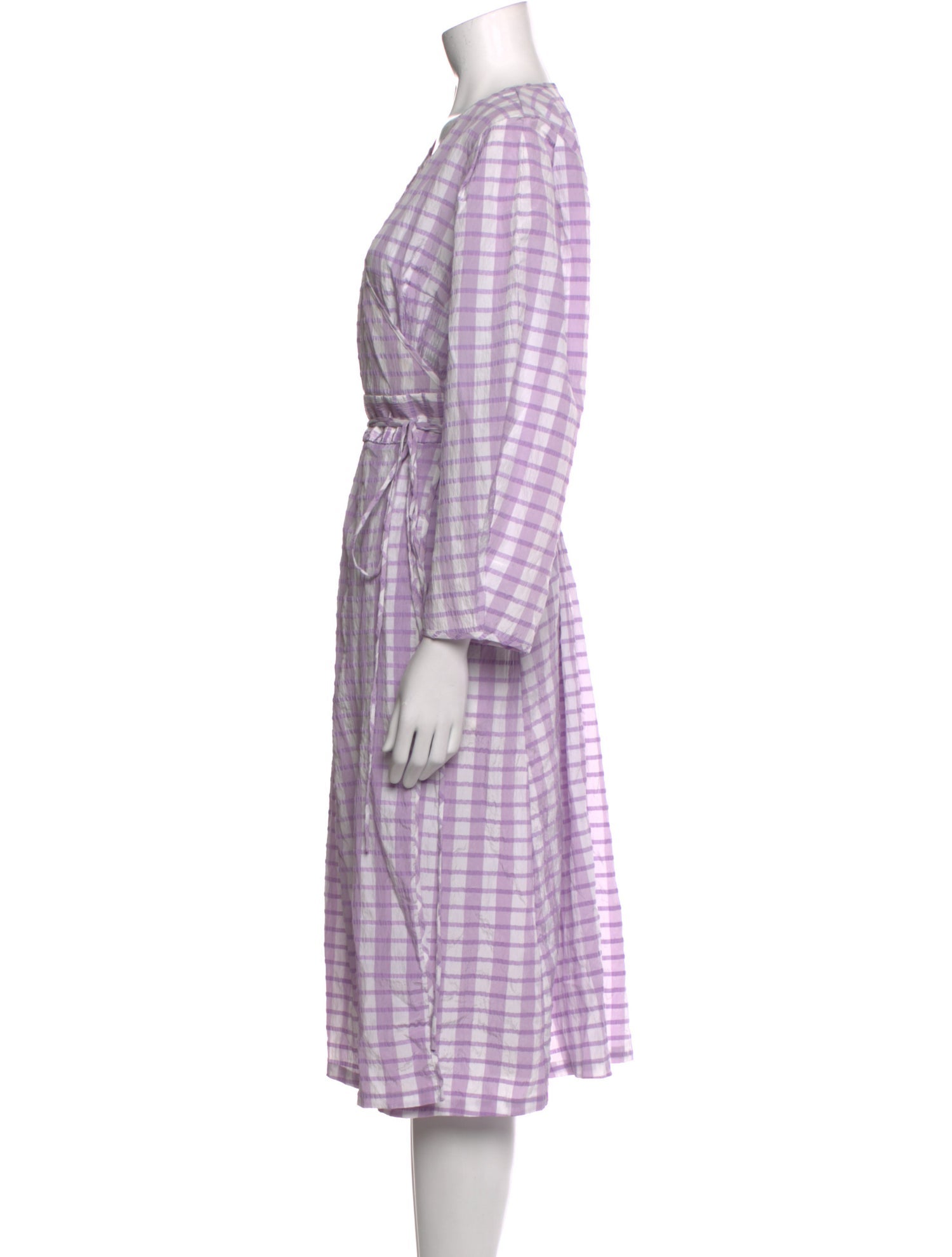 Baum und Pferdgarten Plaid Print Midi Length Dress