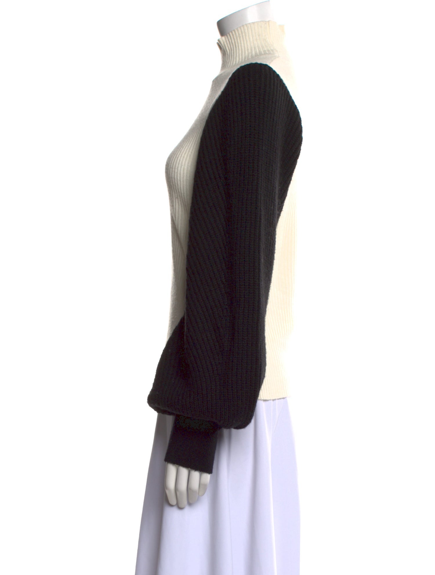 Baum und Pferdgarten Colorblock Pattern Mock Neck Sweater