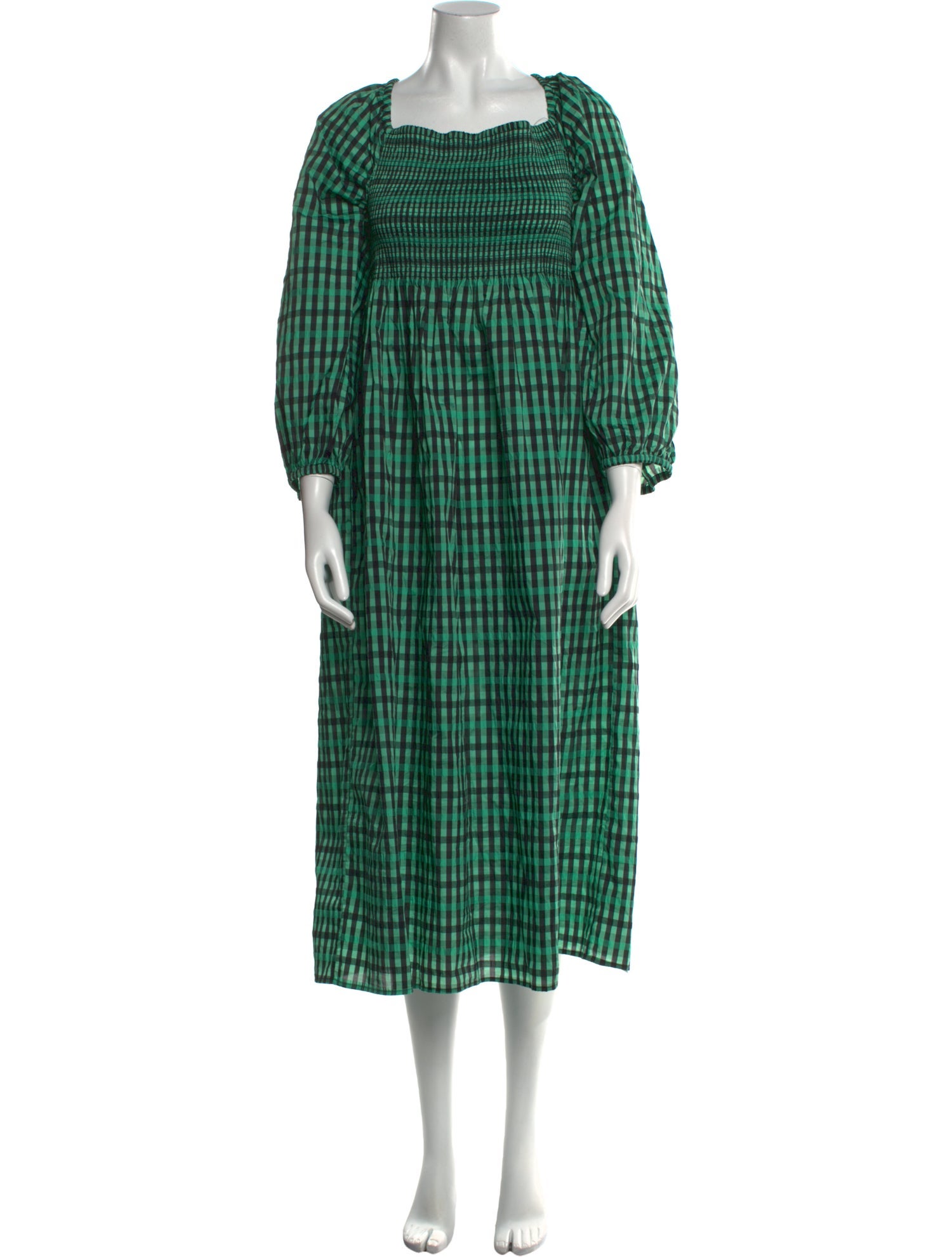 Baum und Pferdgarten Plaid Print Long Dress