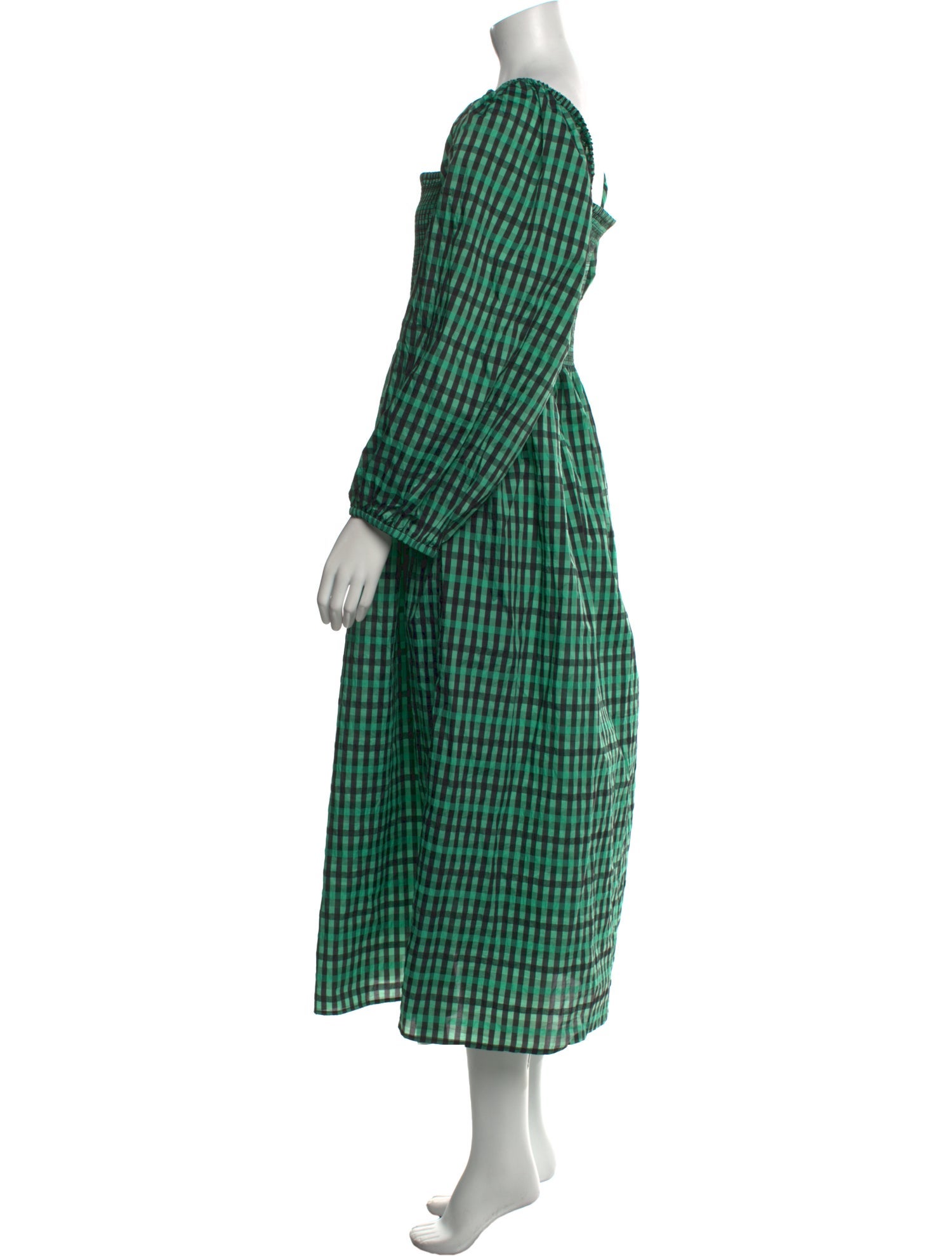 Baum und Pferdgarten Plaid Print Long Dress