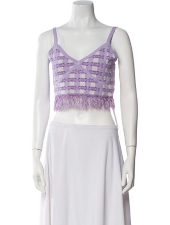 Baum und Pferdgarten Printed V-Neck Crop Top