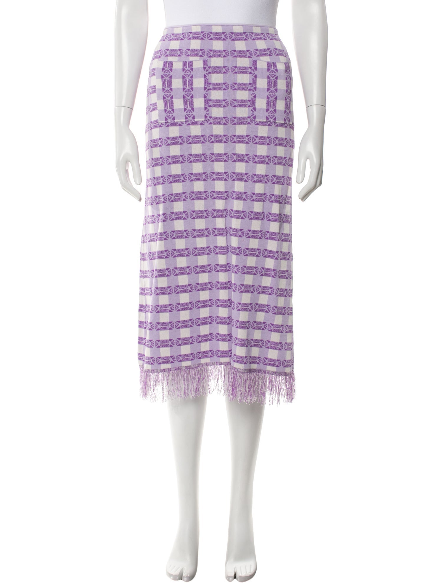 Baum und Pferdgarten Plaid Print Knee-Length Skirt