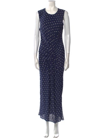 Baum und Pferdgarten Polka Dot Print Long Dress