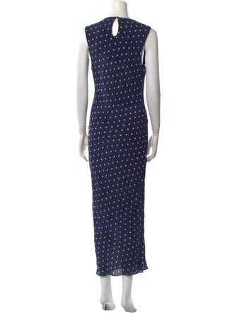 Baum und Pferdgarten Polka Dot Print Long Dress