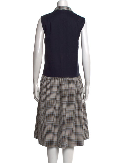 Baum und Pferdgarten Plaid Print Midi Length Dress