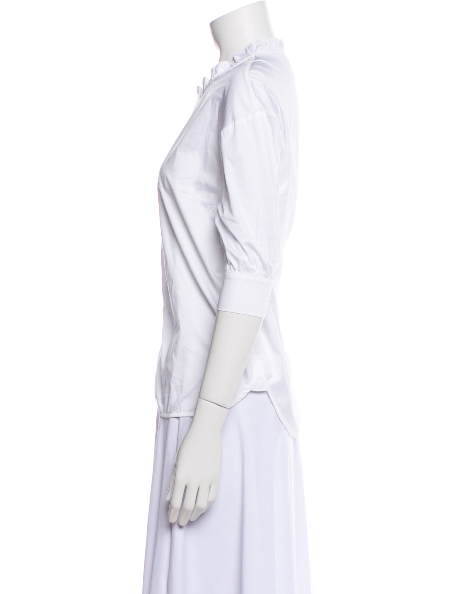 Baum und Pferdgarten Three-Quarter Sleeve Button-Up Top