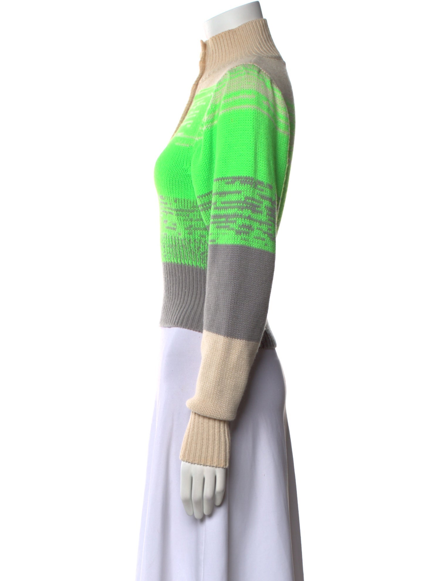 Baum und Pferdgarten Colorblock Pattern Mock Neck Sweater