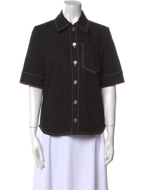 Baum und Pferdgarten Three-Quarter Sleeve Button-Up Top