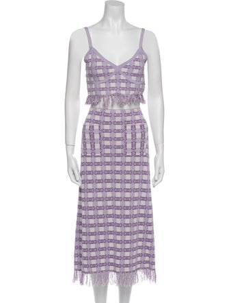 Baum und Pferdgarten Plaid Print Fringe Trim Accent Skirt Set