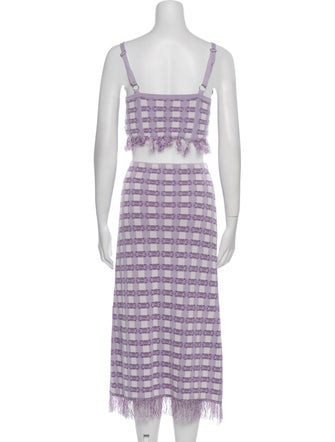 Baum und Pferdgarten Plaid Print Fringe Trim Accent Skirt Set