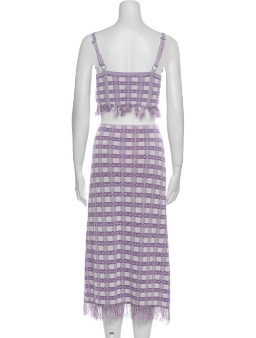 Baum und Pferdgarten Plaid Print Fringe Trim Accent Skirt Set