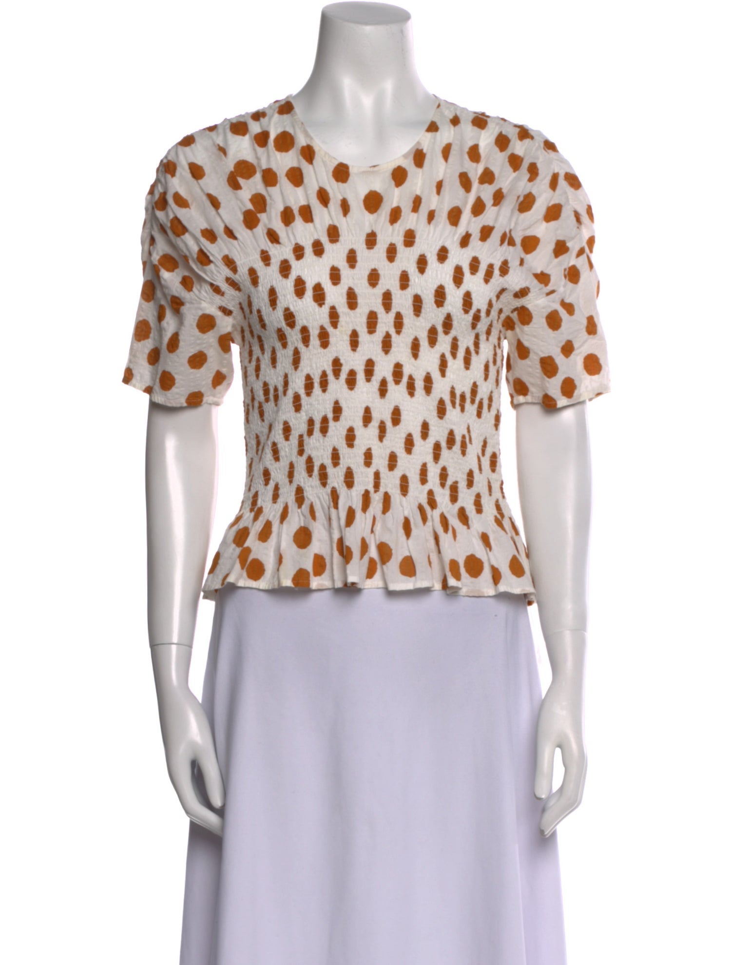 Baum und Pferdgarten Polka Dot Print Crew Neck Top