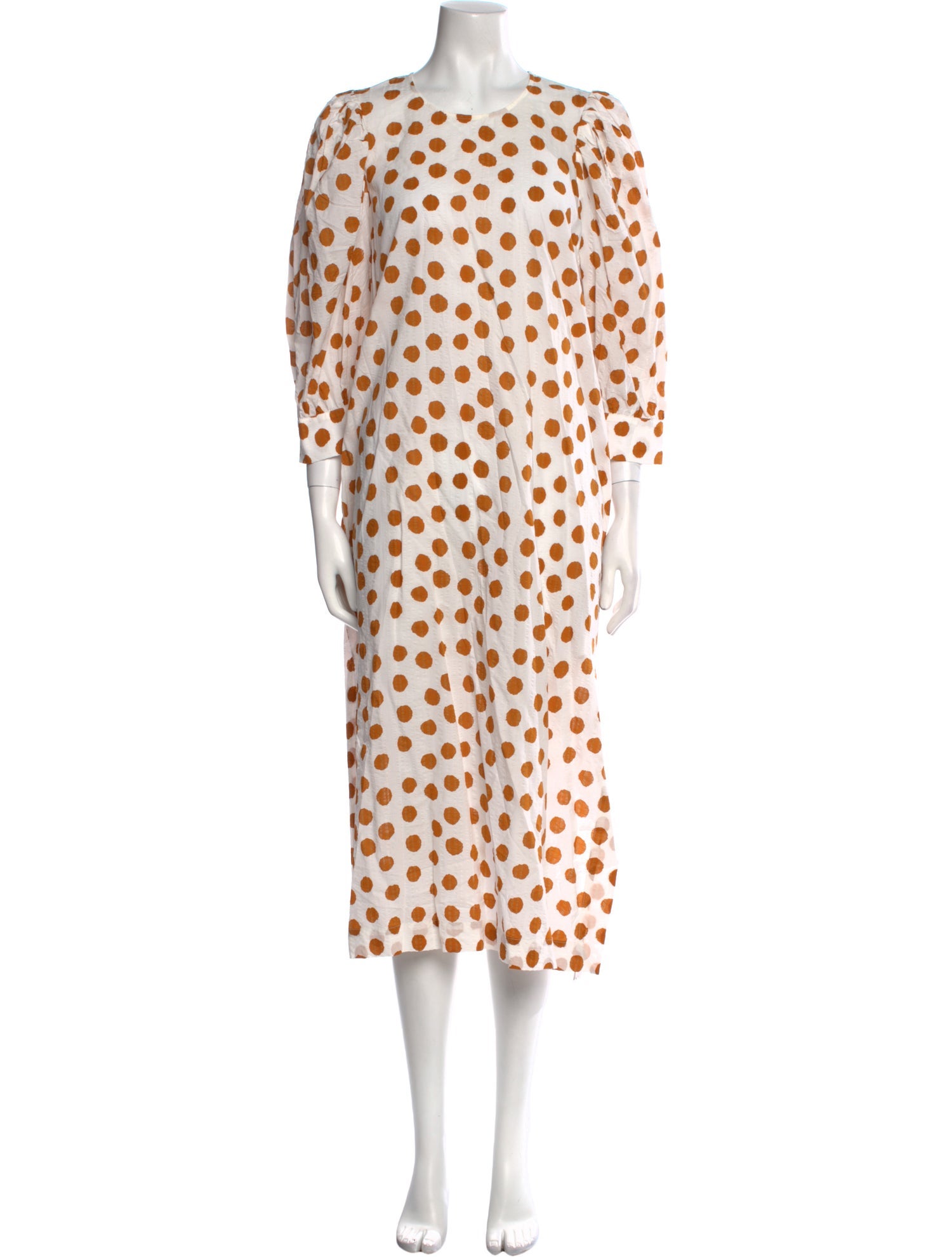 Baum und Pferdgarten Polka Dot Print Long Dress