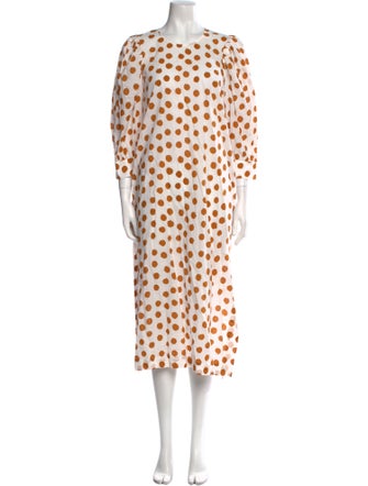 Baum und Pferdgarten Polka Dot Print Long Dress