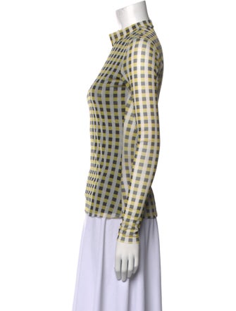 Baum und Pferdgarten Plaid Print Mock Neck Top