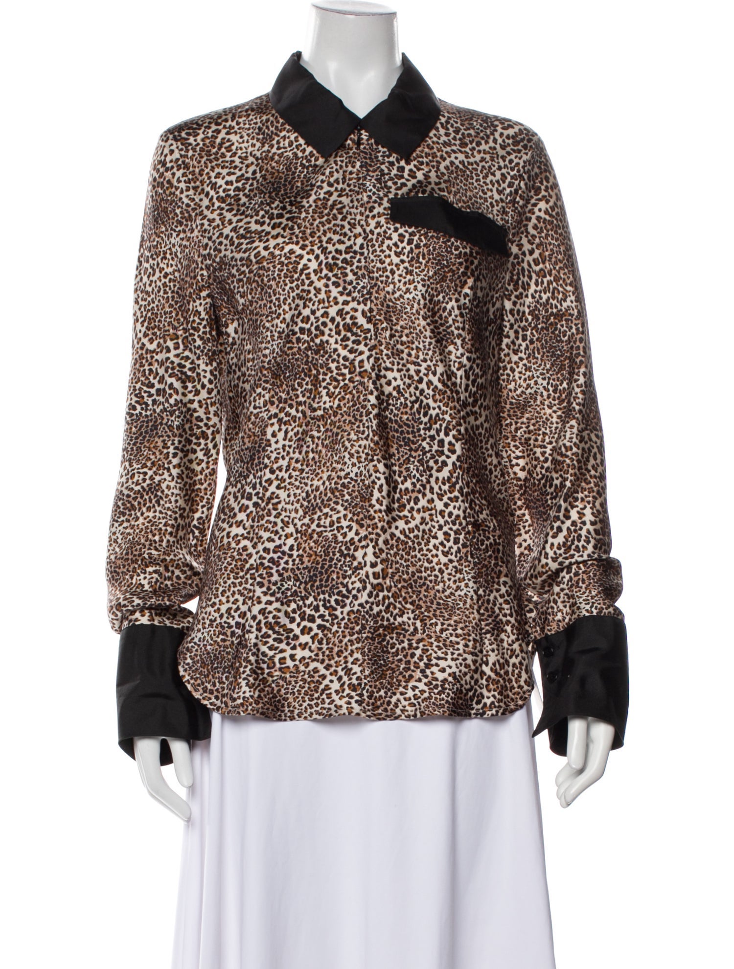 Baum und Pferdgarten Silk Animal Print Button-Up Top