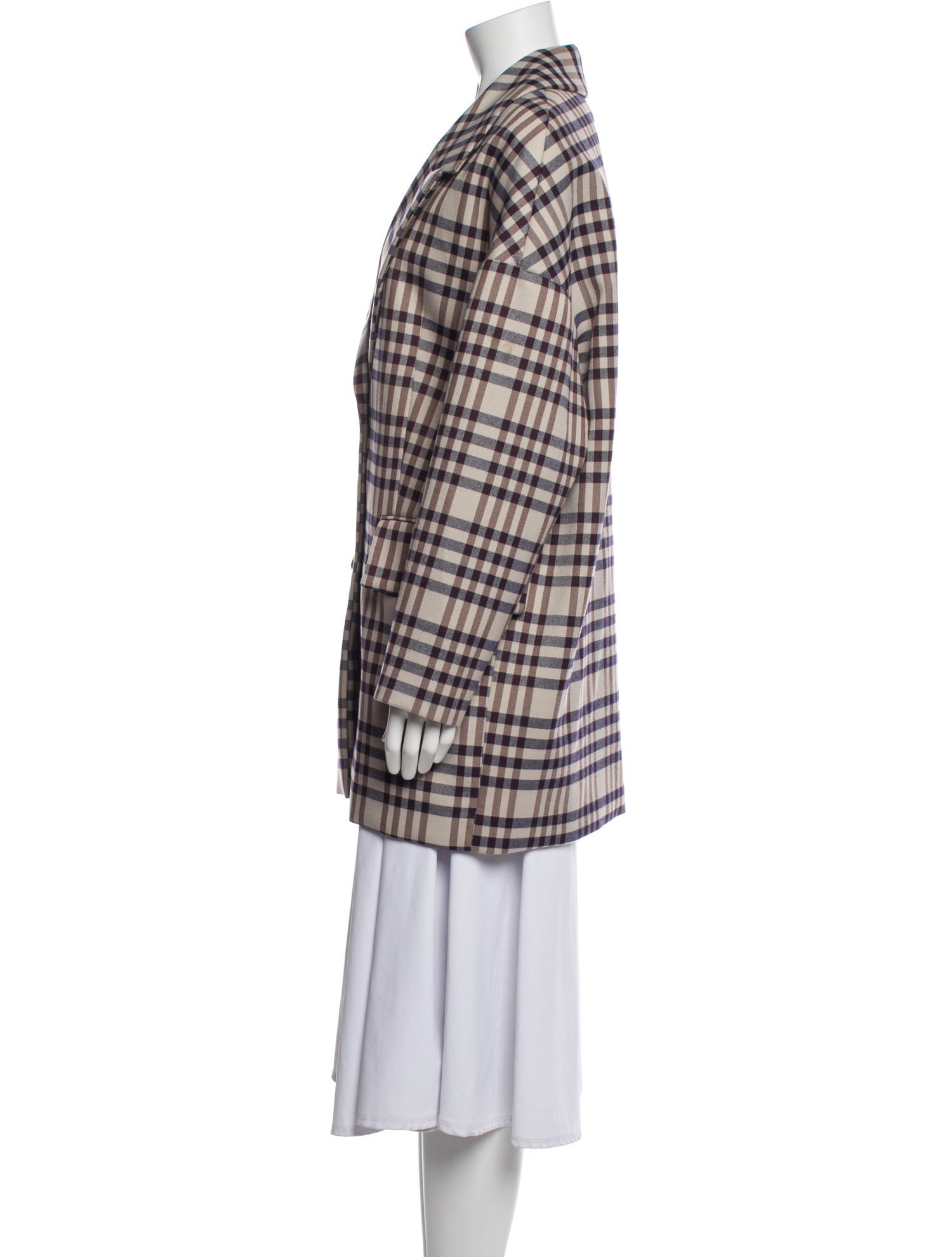 Baum und Pferdgarten Plaid Print Coat