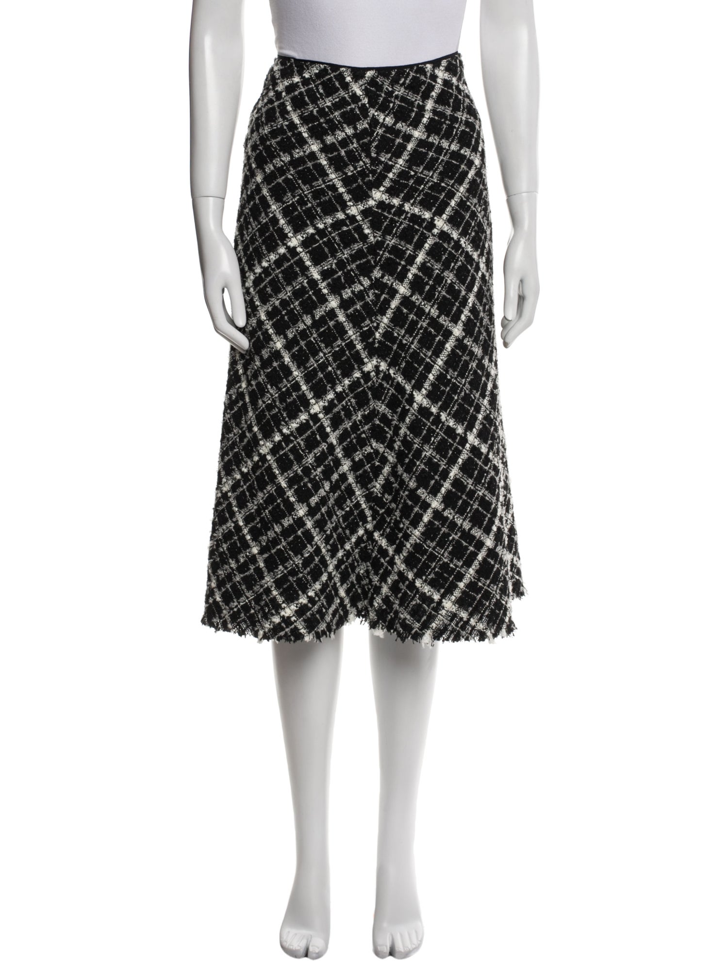 Baum und Pferdgarten Plaid Print Midi Length Skirt