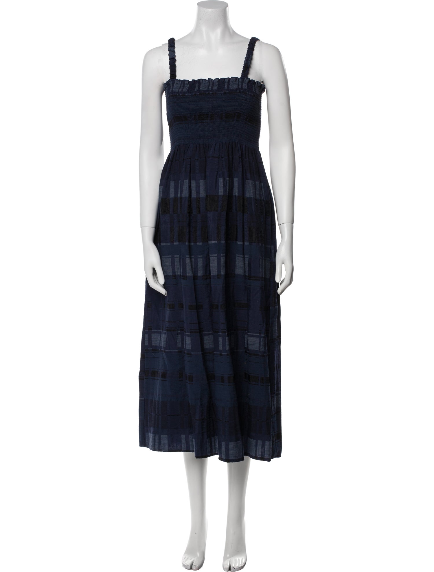 Baum und Pferdgarten Plaid Print Long Dress