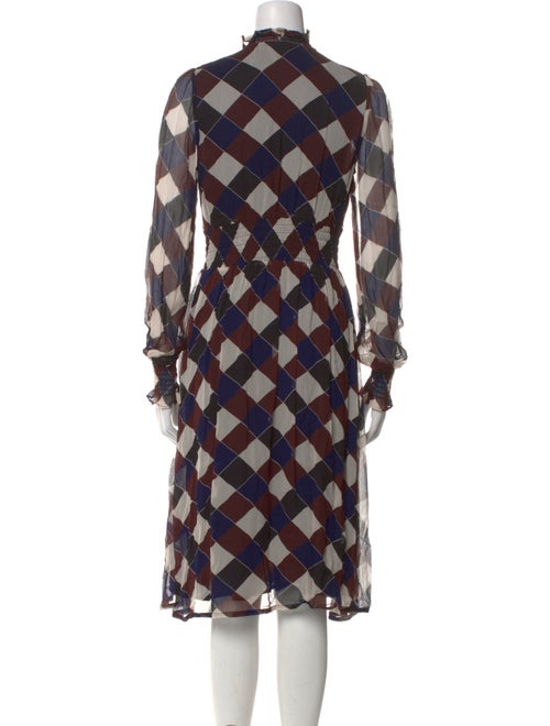 Baum und Pferdgarten Plaid Print Midi Length Dress