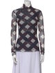 Baum und Pferdgarten Plaid Print Turtleneck Blouse