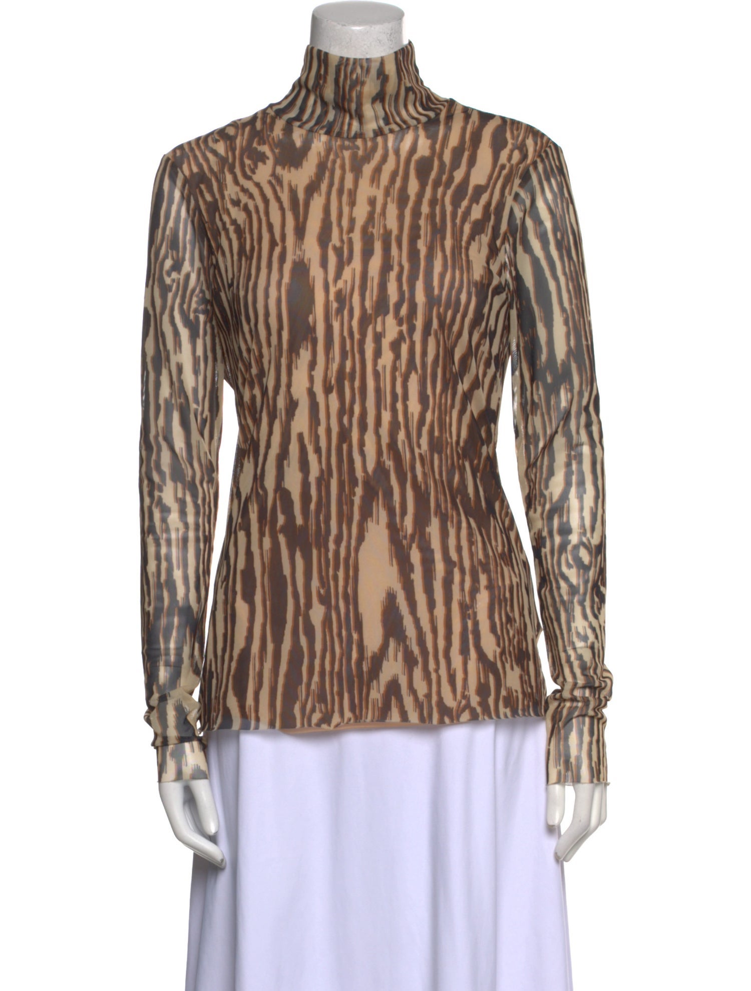 Baum und Pferdgarten Animal Print Mock Neck Blouse