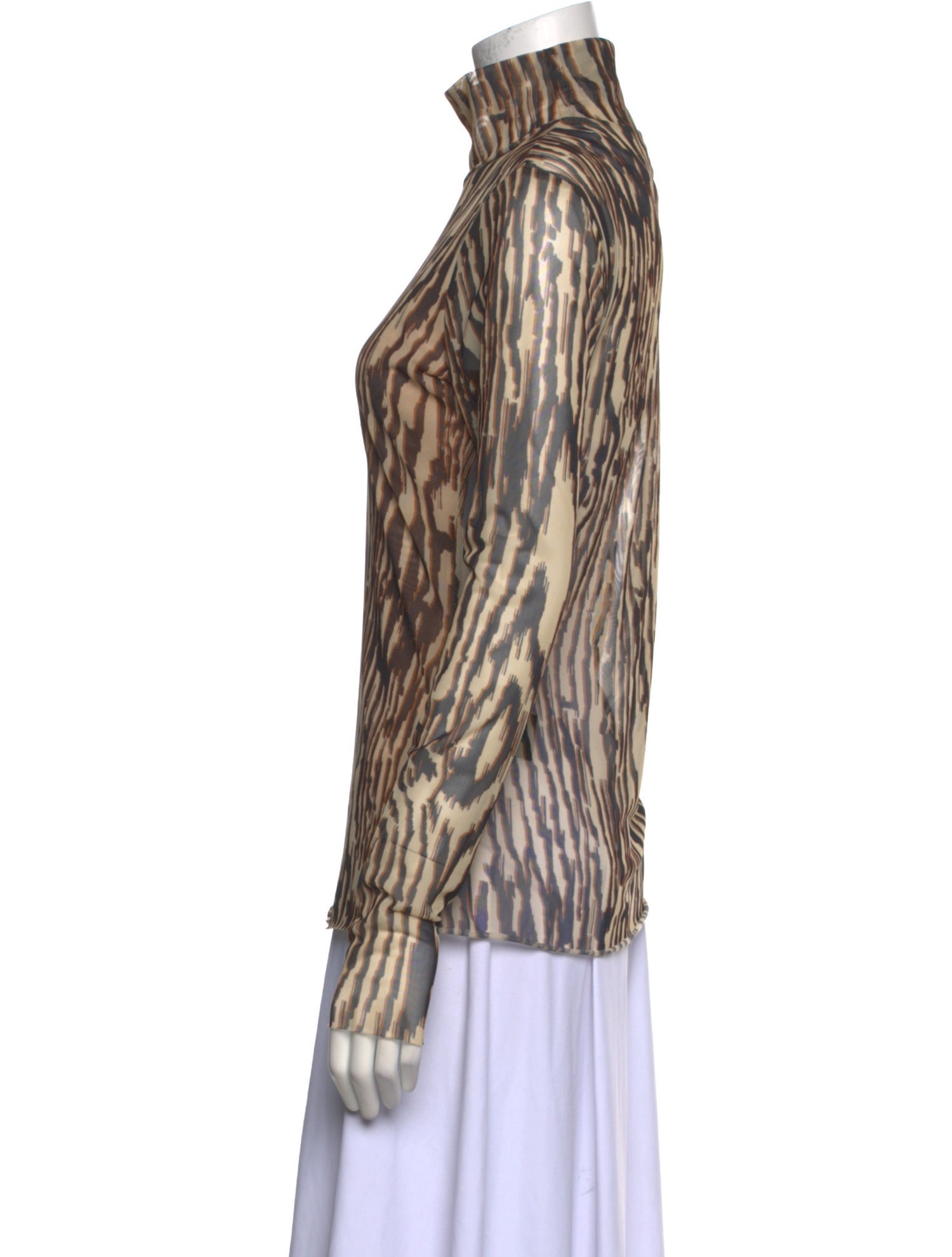 Baum und Pferdgarten Animal Print Mock Neck Blouse