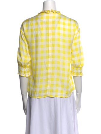 Baum und Pferdgarten Plaid Print Crew Neck Blouse